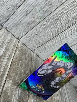 Onix Topps Blue Logo Rainbow Foil Pokemon TV Animation Edition Series 2 95 LP/MP - Image 4