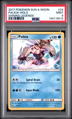 2017 POKEMON SUN & MOON SHINING LEGENDS #24 PALKIA-HOLO PSA 9 - Image 1