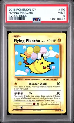 2016 POKEMON XY EVOLUTIONS #110 FLYING PIKACHU PSA 9 - Image 1