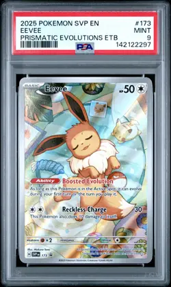 2025 POKEMON SVP EN-SV BLACK STAR PROMO #173 EEVEE PSA 9 - Image 1