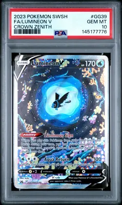 2023 POKEMON SWORD & SHIELD CROWN ZENITH #GG39 FULL ART/LUMINEON V PSA 10 - Image 1