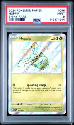 2024 POKEMON PAF EN-PALDEAN FATES SHINY RARE #096 HOPPIP PSA 9 - Image 1