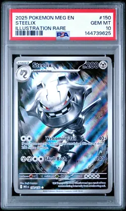 2025 POKEMON MEG EN-MEGA EVOLUTION ILLUSTRATION RARE #150 STEELIX PSA 10 - Image 1