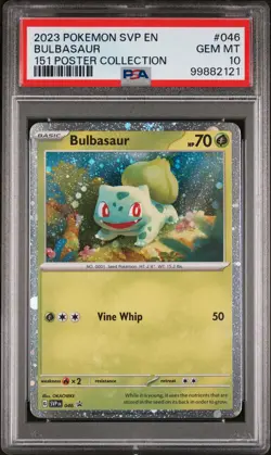 2023 POKEMON SVP PROMO 151 POSTER COLLECTION #046 BULBASAUR PSA 10 - Image 1