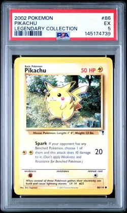2002 POKEMON LEGENDARY COLLECTION #86 PIKACHU PSA 5 - Image 1