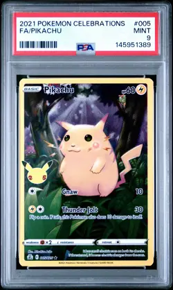 2021 POKEMON CELEBRATIONS #005 FULL ART/PIKACHU PSA 9 - Image 1