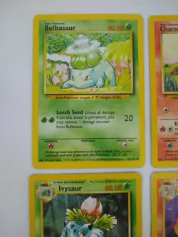 Vintage Pokemon Base Set Card Lot – Starters Pikachu Eevee Bulbasaur Charmander - Image 3