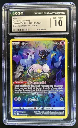 2023 Pokemon SWSH Crown Zenith Mew Galarian Gallery #GG10/GG70 CGC 10 - Image 1