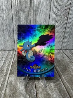 Horsea Topps Blue Logo Pokemon Series 2 Rainbow Foil #116 Holo MP - Image 1