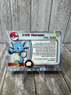 Horsea Topps Blue Logo Pokemon Series 2 Rainbow Foil #116 Holo MP - Image 2