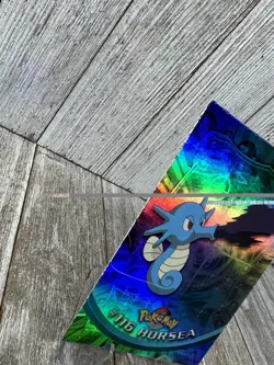 Horsea Topps Blue Logo Pokemon Series 2 Rainbow Foil #116 Holo MP - Image 3