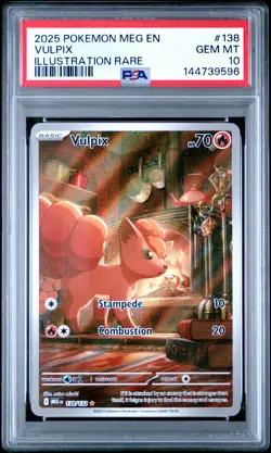 2025 POKEMON MEG EN-MEGA EVOLUTION ILLUSTRATION RARE #138 VULPIX PSA 10 - Image 1