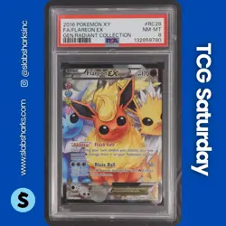 2016 POKEMON XY GENERATIONS RADIANT COLLECTION #RC28/RC32 FLAREON EX PSA 8 - Image 1