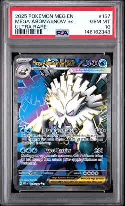 2025 POKEMON MEG EN-MEGA EVOLUTION ULTRA RARE #157 MEGA ABOMASNOW EX PSA 10 - Image 1
