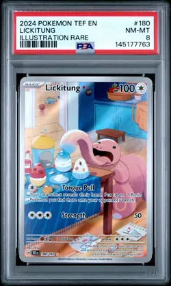 2024 POKEMON TEF EN-TEMPORAL FORCES ILLUSTRATION RARE #180 LICKITUNG PSA 8 - Image 1