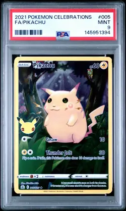 2021 POKEMON CELEBRATIONS #005 FULL ART/PIKACHU PSA 9 - Image 1