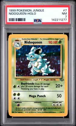 1999 POKEMON JUNGLE #7 NIDOQUEEN-HOLO PSA 7 - Image 1