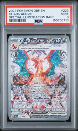 2023 POKEMON OBSIDIAN FLAMES SPECIAL ILLUSTRATION RARE #223 CHARIZARD EX PSA 9 - Image 1