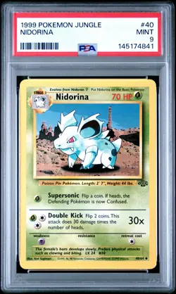 1999 POKEMON JUNGLE #40 NIDORINA PSA 9 - Image 1