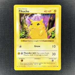 Pokemon TCG Base Set 58/102 Pikachu 1st Edition Ghost Stamp Error Shadowless - Image 1