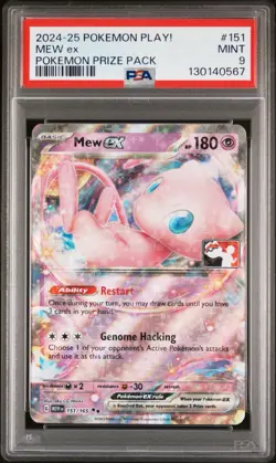 2024-2025 POKEMON PLAY! STAMP POKEMON PRIZE PACK #151 MEW EX PSA 9 MINT - Image 1