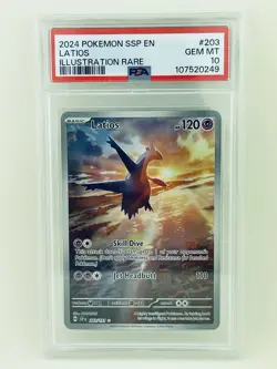 Pokemon Latios 203/191 Sv08: Surging Sparks Illustration Rare Holo PSA 10 - Image 1