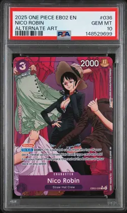 2025 ONE PIECE EB02-ANIME 25TH COLLECTION ALTERNATE ART #036 NICO ROBIN PSA 10 - Image 1