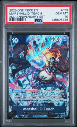 2025 ONE PIECE ENGLISH VERSION 2ND ANV SET #093 MARSHALL D. TEACH PSA 10 - Image 1