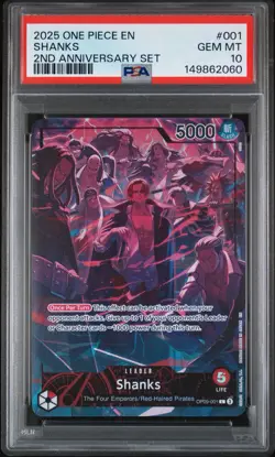 2025 ONE PIECE ENGLISH 2ND ANNIVERSARY SET OP09-001 SHANKS PSA 10 - Image 1
