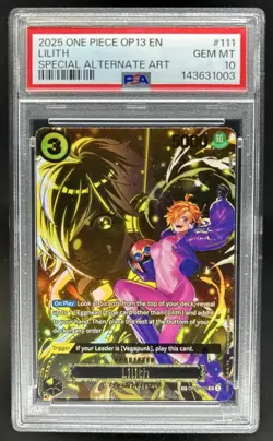 2025 One Piece EN Lilith Special Alternate Art SR #OP07-111 PSA 10 GEM MINT - Image 1