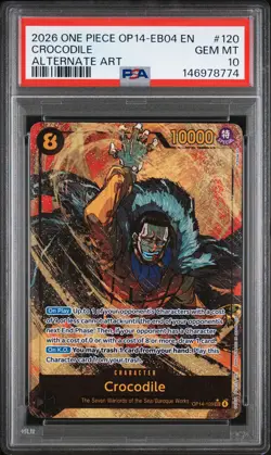 2026 ONE PIECE OP14-EB04-THE AZURE SEA'S SEVEN ALTERNATE ART CROCODILE PSA 10 - Image 1