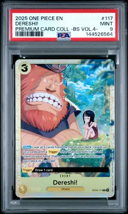 2025 ONE PIECE PREMIUM COLLECTION BEST SELECTION VOL.4 #117 DERESHI! PSA 9 - Image 1