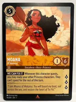 Lorcana The First Chapter - Disney - Moana 14/204 Rare NM - Image 1