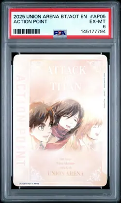 2025 UNION ARENA UE10BT/AOT ATTACK ON TITAN #AP05 ACTION POINT PSA 6 - Image 1