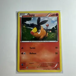 Pokemon TCG Tepig 15/114 Cosmos Holo Black and White Card Near Mint - Image 1