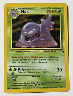 Muk 13/62 Fossil Unlimited Holo Rare 1999 Vintage Pokemon TCG Card LP - Image 1
