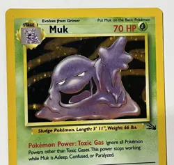 Muk 13/62 Fossil Unlimited Holo Rare 1999 Vintage Pokemon TCG Card LP - Image 5