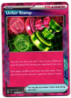 Unfair Stamp 165/167 - Twilight Masquerade ACE SPEC Rare Pokemon TCG - LP Card - Image 1