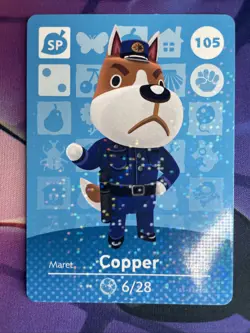 Copper #105 Animal Crossing Amiibo Card Authentic Series 2 MINT NEVER SCANNED - Image 1