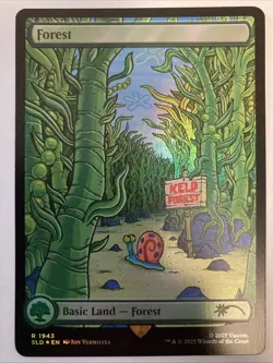 1x Forest, Full Art Foil - 1943, Spongebob Squarepants Secret Lair Drop, MTG NM - Image 1
