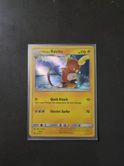 Pokemon TCG Alolan Raichu Trainer Kit S&M Holo Rare Card 30/30 - Image 1
