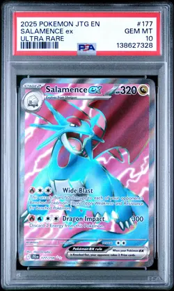 2025 POKEMON JTG EN-JOURNEY TOGETHER ULTRA RARE #177 SALAMENCE EX PSA 10 - Image 1