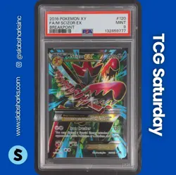 2016 POKEMON XY BREAKPOINT #120/122 M SCIZOR EX FULL ART ULTRA RARE PSA 9 - Image 1