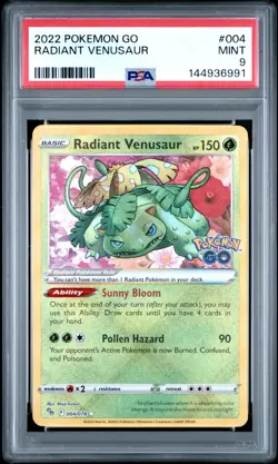2022 POKEMON GO #004 RADIANT VENUSAUR PSA 9 - Image 1