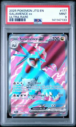 2025 POKEMON JTG EN-JOURNEY TOGETHER ULTRA RARE #177 SALAMENCE EX PSA 9 - Image 1