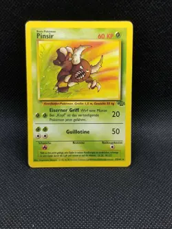German PINSIR 25/64 Non-Holo Rare WOTC Unlimited Jungle Pokemon Card Played - Image 1
