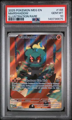 2025 POKEMON MEG EN-MEGA EVOLUTION ILLUSTRATION RARE #146 MARSHADOW PSA 10 - Image 1