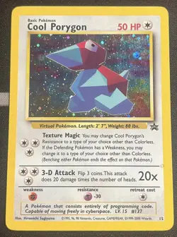 Cool Porygon 15 Wizards Black Star Promo Pokemon Card 2000 HP/DMG - Image 1