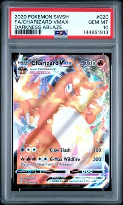 2020 POKEMON SWORD & SHIELD DARKNESS ABLAZE #020 FULL ART/CHARIZARD VMAX PSA 10 - Image 1