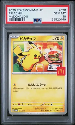 2025 POKEMON JAPANESE M-P PROMO MCDONALD'S #020 PIKACHU PSA 10 - Image 1